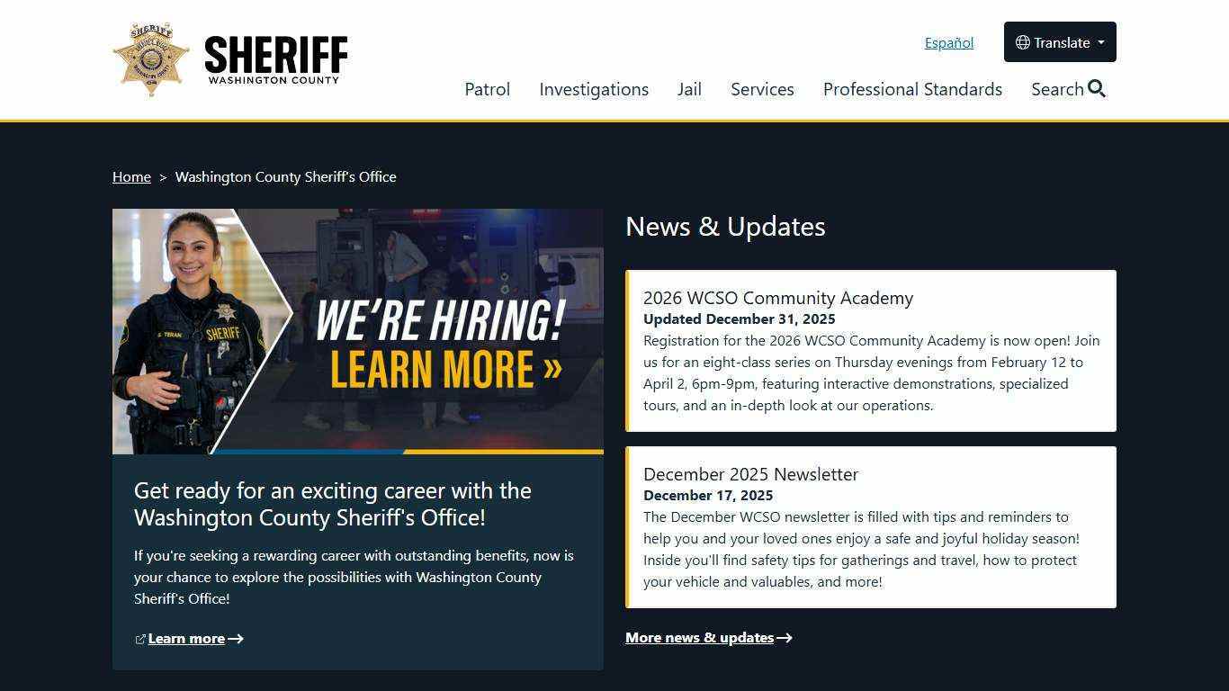 Sheriff's Office | Washington County, OR