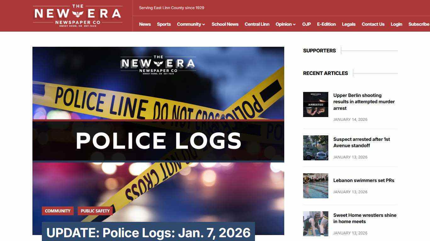 UPDATE: Police Logs: Jan. 7, 2026 - The New Era