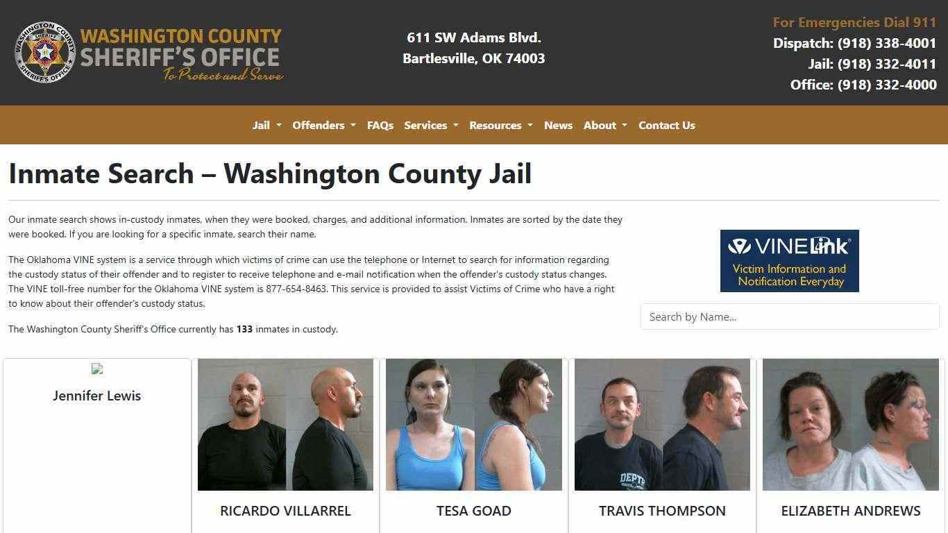 Inmate Search | Washington County Sheriff's Office